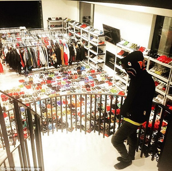 Chris Brown gives fans a peek into his walk-in closet  